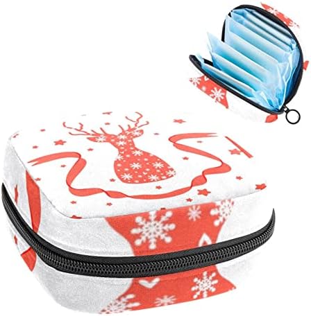 Torba za sanitarnu salvetu, menstrualni kup torbice Prijenosni sanitarne jastučiće za skladištenje ženske menstruacije za teen djevojke Ženske dame, božićne zvezde za snježne pahulje
