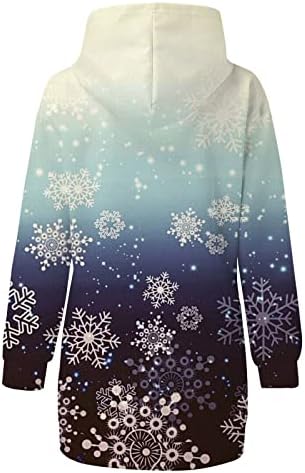 Božićne haljine za žene 2022 V izrez Snowflake Line haljina plus veličina visoke struka Long Maxi haljina