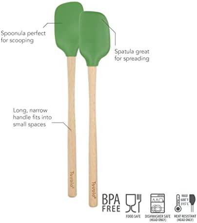 Tovolo Flex-Core Mini lopatica sa drvenom ručkom & amp; Spoonula, kuhinjski pribor Set od 2, otporan