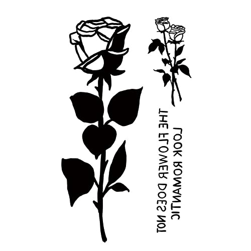 ASDFGH Crne ruže Vodootporne lažne tetovaže Žene Djevojke Ručne noge Struk Clavicle Cvjetni prenos naljepnica
