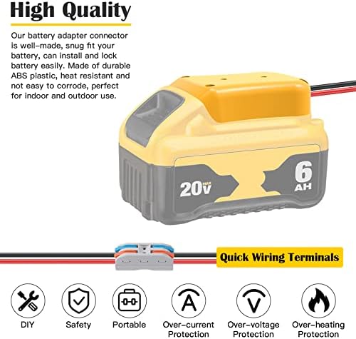 2 paketa Adapter točka za Dewalt 20v Adapter baterija Power Wheels Konverter komplet sa osiguračima & amp;