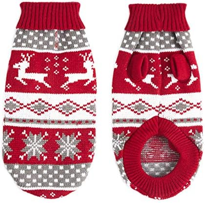 Zifeipet Dog Božićni džemper slatki remen pahuljica pletiva džemper kućni ljubimac za odmor meko