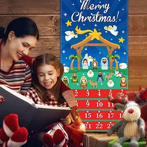 Božić Advent Calendar viseći Advent Calendar DIY filc Advent Calendar Christian Advent Calendar 2022