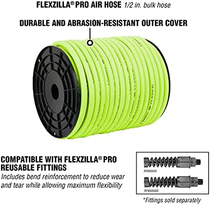 Flexzilla Pro crevo za vazduh, kalem od plastike u rasutom stanju, 1/2 inča. x 250 ft, za teške uslove