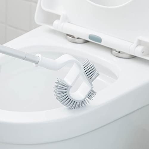 Cabilock 1set dodaci za toalete za skladištenje DEPPOWNO-kupalište trajno s bijelom i jednostavnom četkom za čišćenje čišćenja praktična posuda za kućnu alatu Caddy Silikonski toile: kit zakrivljen