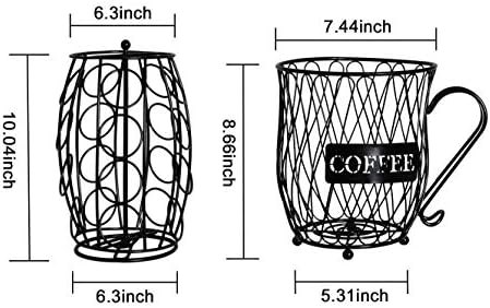 Pag metalna žica kutija za kafu i stalak za držač za kafu, crni