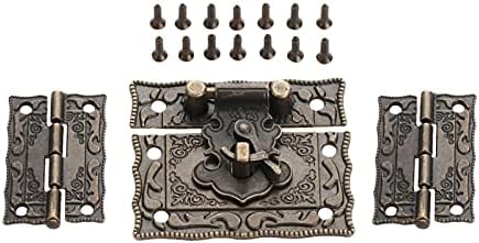 ZHYH Antique Bronze katanac Lock nakit Drvena kutija Latch Hasp kopča +2kom kofer ormar šarke Vintage namještaj dekorativni hardver