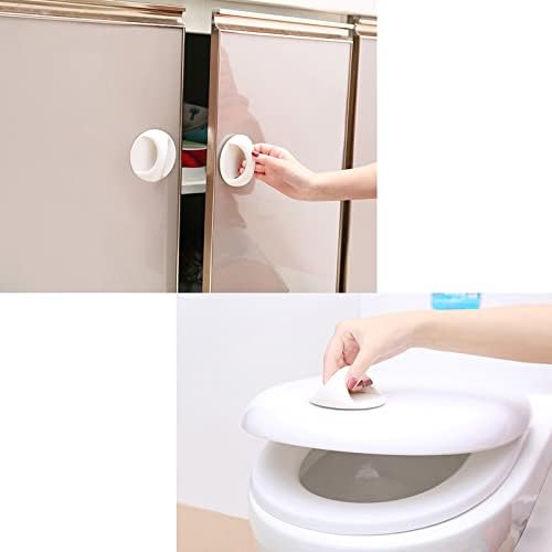 SSCON 8 PCS samoljepljivi zatoče za toaletne ploče za ladicu ormara Okrugli otvaranje na prozorskim ručicama za ormar, ladicu, bijelo