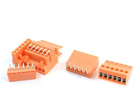 IIVVERR 5 kom AC 300V 10A 6-pinski 3-pozicioni priključni PCB montažni narandžasti plastični vijčani