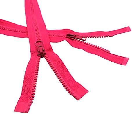 5 oblikovano vilon ružičaste ružičaste jakne sa 2-smjernim zatvaračem - odaberite svoju duljinu