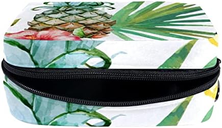 Mala šminkarska torba, patentno torbica Travel Cosmetic organizator za žene i djevojke, Hibiskus ananas tropski