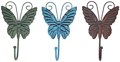 OwlGift Metal Viseći kuka, rustikalni leptir za pohranu leptira za viseći kaput, šešir, jakna, ogrtač,