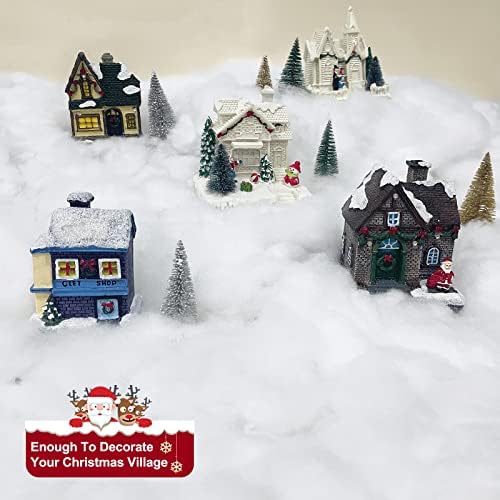 Lažni snijeg dekoracije, 75 Sqft vlakana Fluffy Božić umjetni snijeg pamuk za zatvoreni dom Božić dekor