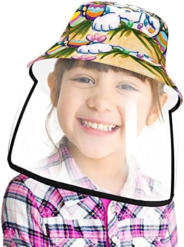 Zaštitni šešir za odrasle sa štitnikom za lice, ribarski šešir protiv sunčeve kape, Uskršnji jaja zečja crtani film