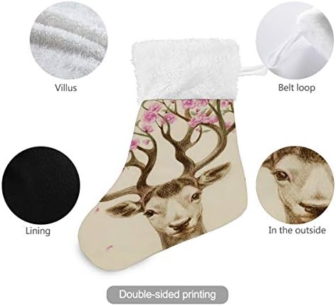 Alaza Božićne čarape Giraffe Deer Classic Personalizirani mali ukrasi za skladištenje za obiteljski odmor