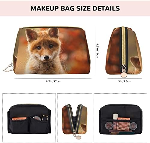 Aseelo slatka beba lisica male kozmetičke torbe kožne prijenosne šminke kozmetičke torbe za ženske torbe za šminke torbica putni toaletna torba digitalna torba