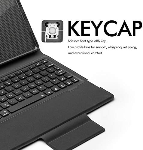 HAODEE za iPad pro Case bežična tastatura od 12,9 inča sa kućištem od 7 boja sa pozadinskim osvetljenjem 5.1 futrola za Bluetooth tastaturu