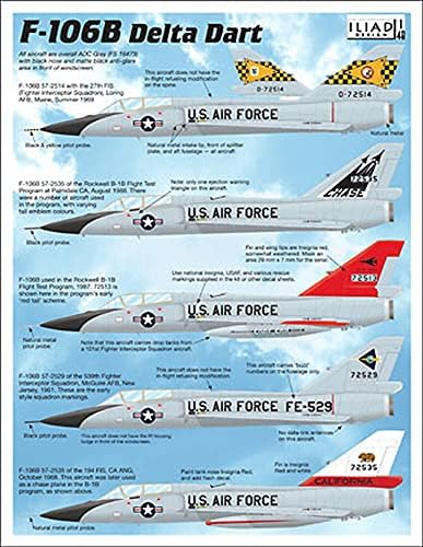 Illiad dizajn 1/48 američkog Ratnog zrakoplovstva Convair F-106b Delta Dart plastični Model naljepnica ILD48037