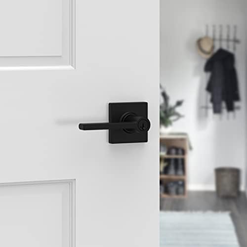 Kwikset Casey tipka za unos na vratima u obliku vrata s pametnim isključenjem u mat crnoj boji