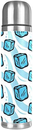Koža od nehrđajućeg čelika Vakuum izolirana krigla smrznuta ledena kockice plavi uzorak Termos boca vode za vruće i hladne napitke djeca odraslih 16 oz