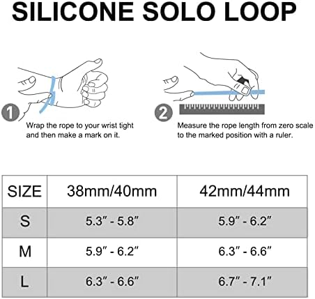 Silikonske Solo petlje kompatibilne sa Apple Watch trakom 38mm 40mm 41mm 42mm 44mm 45mm 49mm, rastezljivim silikonskim elastičnim sportskim remenom kompatibilnim za iWatch seriju 8/7/6/5/4/3/2/1 / se Ultra