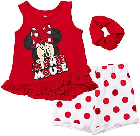Disney Minnie Mouse T-Shirt Shorts i Scrunchie 3 komad Outfit Set dojenčad za veliko dijete