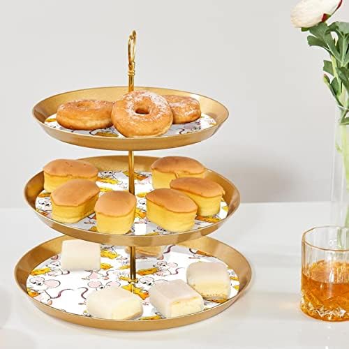 3 puta plastični cupcake toranj sa slojevim ladicom za posluživanje, zlatno stablo tornjevog kolača,