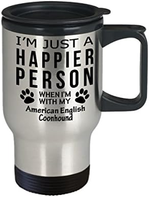Lover za pse Putujte krig kafu - sretnija osoba sa američkim engleskim Coonhound -Pet vlasnikom spašavanja