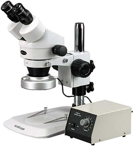 AmScope SM-1bn-80M profesionalni Dvogledni Stereo Zoom mikroskop, Wh10x okulari, 7x-45x uvećanje, 0,7 X-4,5 X zum objektiv, LED prstenasto svjetlo sa 80 sijalica, postolje za stub, 110v-240v