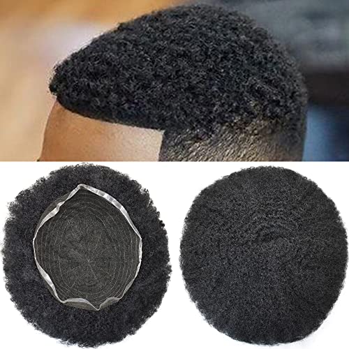 Francuska Čipka Afro Toupee Za Crne Muškarce Wave Hair Unit Black Men Breathable Afro-American Black Men Afro Perika