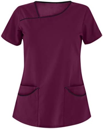 Vrhovi za žensku vrat majica s kratkim rukavima s kratkim rukavima s džepovima 2023 modne casual bluze