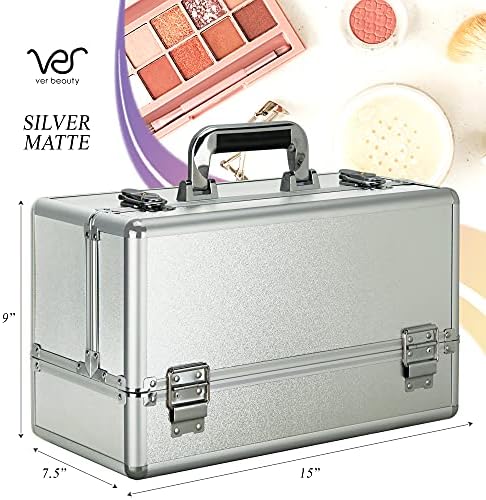 Ver Beauty Organizator šminke, kozmetički putnički komplet, oprema za umjetnike šminke, 6-radna kutija za odlaganje,