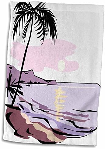 3Droza TDSWITE - Ljetna plaža Tema - Sunset Palm Tree - Ručnici