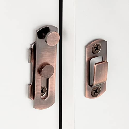 INiret 4 pakovanja nosači za vrata, 2,75 x 2,02 Crvena brončana čelika od nehrđajućeg čelika za oblikovanje vrata DI-Flow zaključavanje vrata, klizne vrata antikne zaključane kapice za kabine