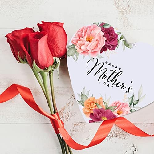 ANDAZ Press Happy Motherov day u obliku srčanog poklon kutija sa poklopcem, kutija za srce za poslastice, slatkiši, slatkiši, cvijeće, ruže, nakit jagode čokolade poklon za mamu, baka, hrana za hranu, 8 x6, 1-paket