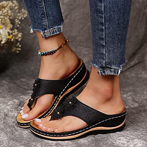 Ženske sandale Udobne flip flops za žene sa lukom potpore Ljetne casual bagedy Wedge platforme sandale cipele