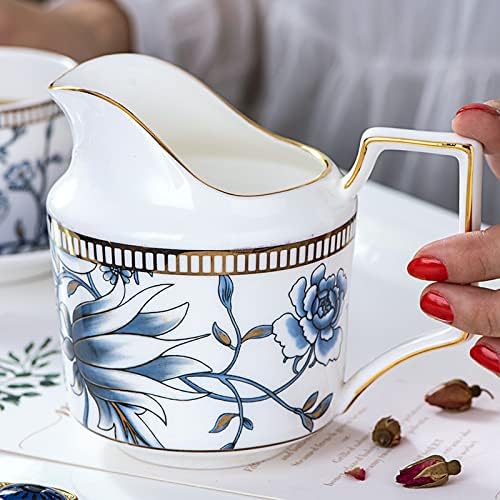 FSYSM kostna Kina Kup za kavu i tanjur set High-End Light Britansko popodnevni čaj set desert shop cvijet poklon kutija za cvijeće