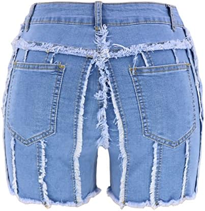 Ženske rastezljive traper kratke hlače udobne ležerne kratke traperice za teengirls ljetne rublje ležerne rubene