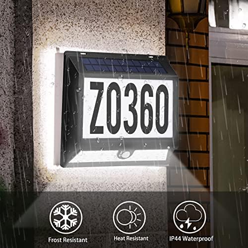 Solarni znak adrese, Greenoidea osvijetljeni solarni brojevi solarne kuće za vanjske LED osvetljene adrese brojeva za kuću, vodootporna adresna ploča sa solarnim sigurnosnim svjetlima za domaću dvorištu ulica