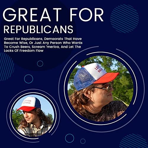 Idemo Brandon Američki šešir s perikom od Cipala | ' Merica Patriotski kostim sa američkim bojama i kućištem / odlična ideja za poklon za zabavu