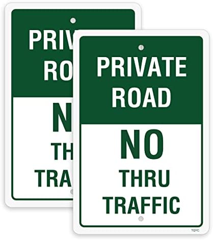 TQYC Privatni put bez prometnog znaka, 2-pakovanje 12 x 18 .040 Hrst Besplatno reflektirajuće aluminijumski znak,