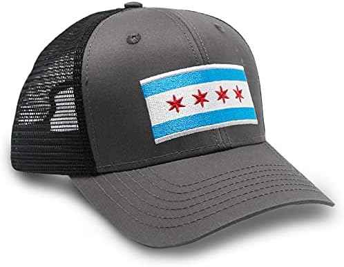 Međunarodni tie Premium Crni Čikaški šešir za zastavu za muškarce i žene-Snapback kamiondžija