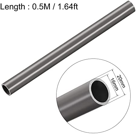 UXCell 3pcs PVC kruto okruglo cijevi, plastična fleksibilna vodena cijev 16 mm ID x 20 mm od 0,5m, siva