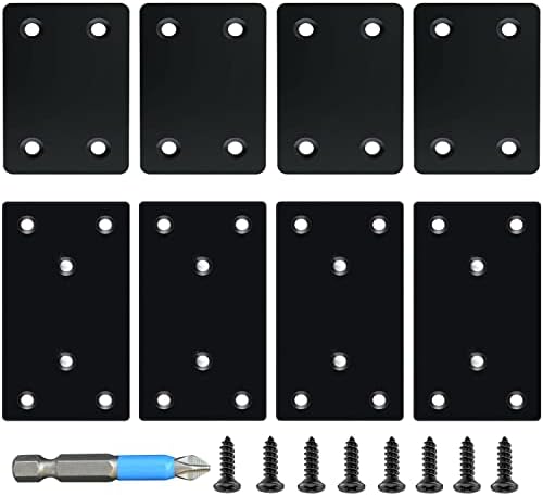 8pcs crna ploča od ravnog popravljanja, metalni nosač, ravna čelična narukvica, pričvršćivanje ploče za spajanje