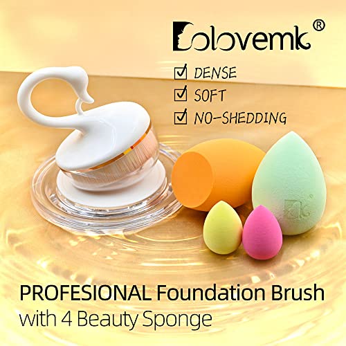 Dolovemk Foundation Brush za tekuće šminke spužva Premium gust Bristle Flat Top Kabuki Slaning,