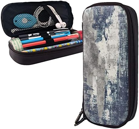 DCARSETCV apstraktna plava pernica slatka pernica Pu kožna torbica za olovku Kancelarijska torba za olovke pokloni