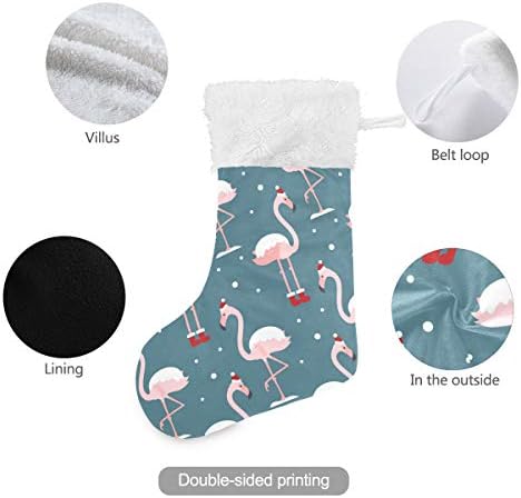 Alaza Božićne čarape Flamingo Božićni šešir Klasični personalizirani veliki ukrasi za čarape za obiteljski odmor za odmor Party Decor 1 paket, 17.7 ''