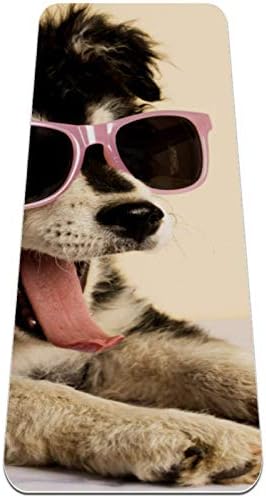 Siebzeh slatko štene sa sunčanim naočarima zijevanje Premium guste prostirke za jogu Eko prijateljska