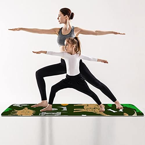 Siebzeh Dinosaur Footprint Green Premium Thick Yoga Mat Eco Friendly Rubber Health & amp; fitnes Non Slip
