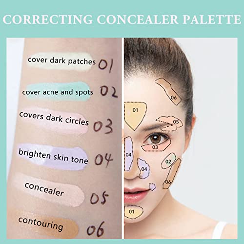 6 boja correcting korektor paleta, krema za šminkanje Contour Palette sa četkom, Contouring Foundation Highlighting